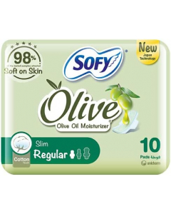 SOFY OLIVE OIL SLIM REGULAR PADS WITH WINGS 10 PCS