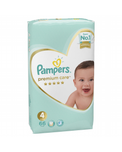 PAMPERS SIZE (4) PREMIUM CARE 66 DIAPERS