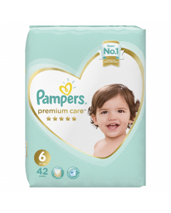 PAMPERS PREMIUM CARE SIZE (6) 42 DIAPERS