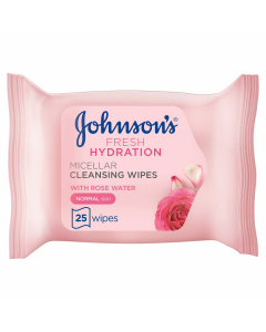 JOHNSON HYDRATION FRESH ROSE WATER FACIAL WIPES 25PCS