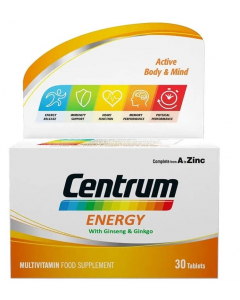 Centrum Energy Multivitamins with Ginseng & Ginkgo 30 Tablets