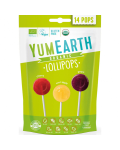 YUMEARTH ORGANIC LOLLIPOPS SOUR FRUIT 14 POPS