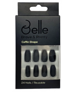 BELLE PRESS ON NAILS SWAD ALLAY BLACK MATTE