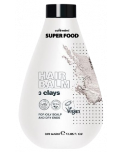 CAFE MIMI SUPER FOOD HAIR BALM 3 CLAYS FOR OILY SCALP 370 ML