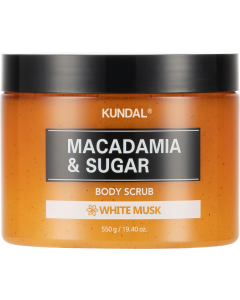 KUNDAL MACADAMIA AND SUGAR BODY SCRUB WHITE MUSK 550G