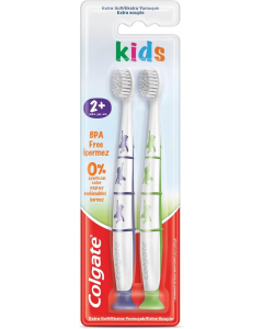 COLGATE KIDS TOOTHBRUSH EXTRA SOFT +2YEARS 2 PCS