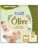 BABY JOY OLIVE SIZE (2) GIANT PACK 90 DIAPERS